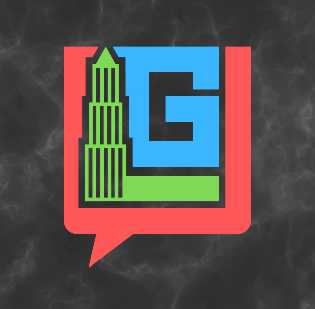 Close-up LGU logo met Domtoren, chatbox‑‘U’ en pastel‑HU kleurschema